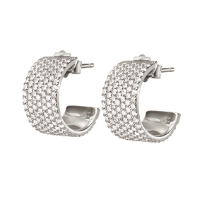 Fashionably Silver Essentials Rhodium Plated Stone Earrings-